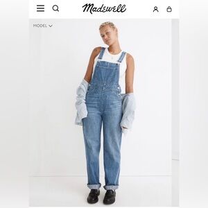 Madewell Oversized Carpenter Overalls in Ivywood Wash